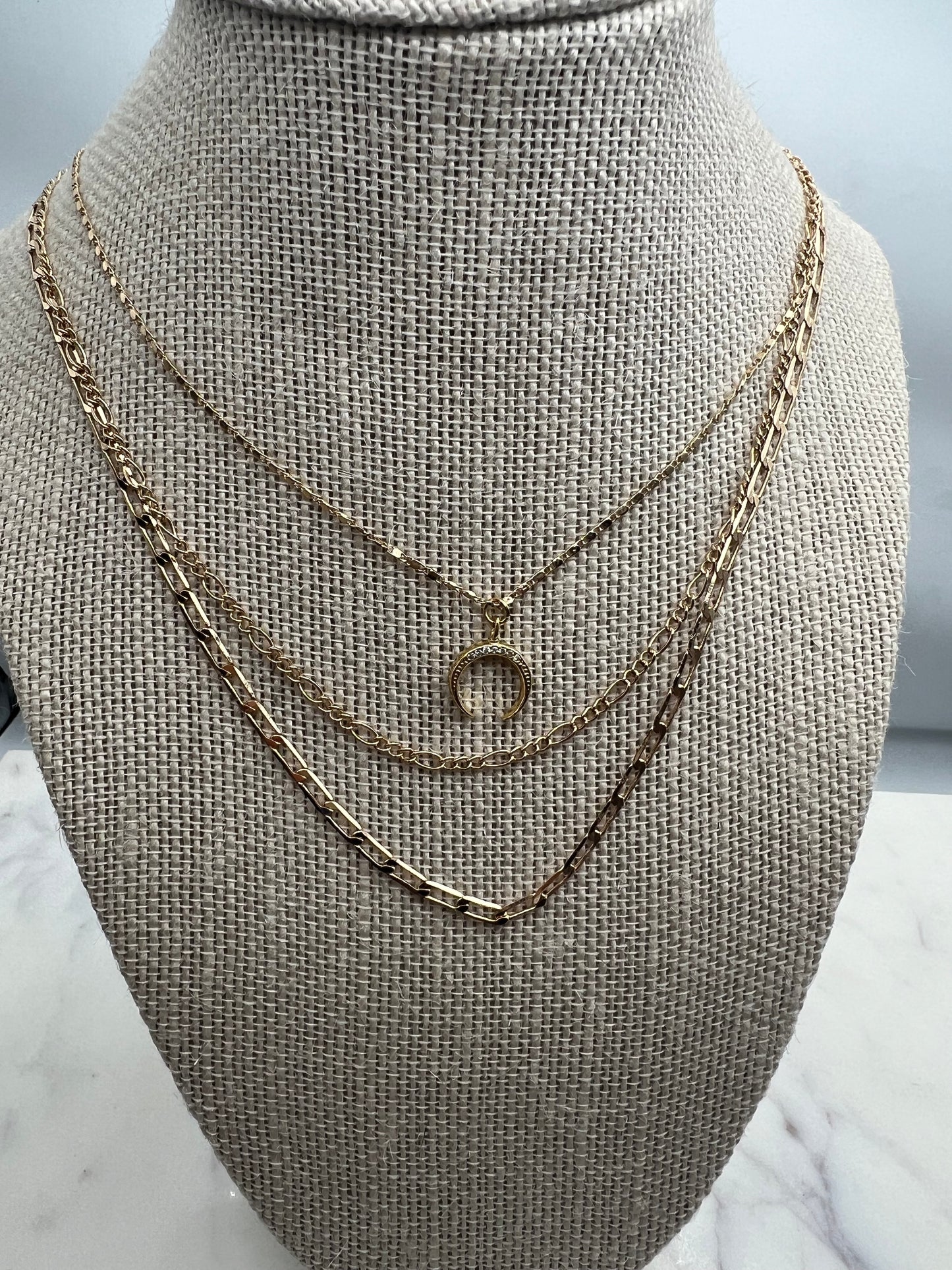 Crescent Necklacs Stack