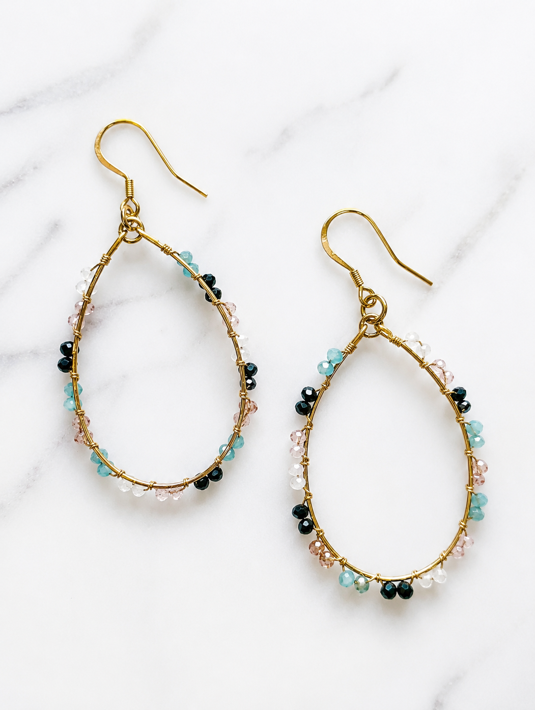 Hanging Glass Bead Earrings