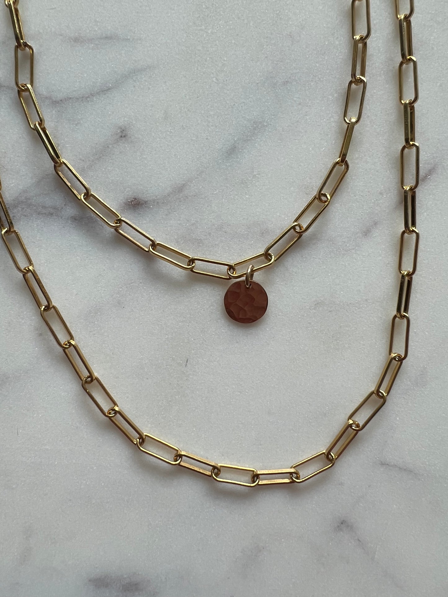 Hammered Pendant Necklace
