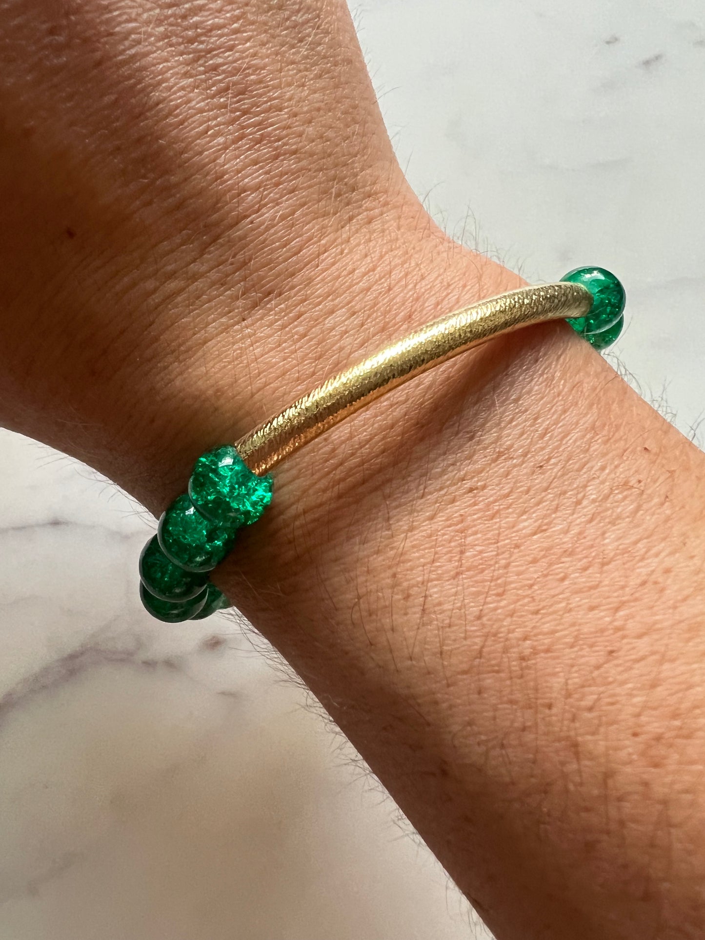 Green Gloss Beads Bracelet