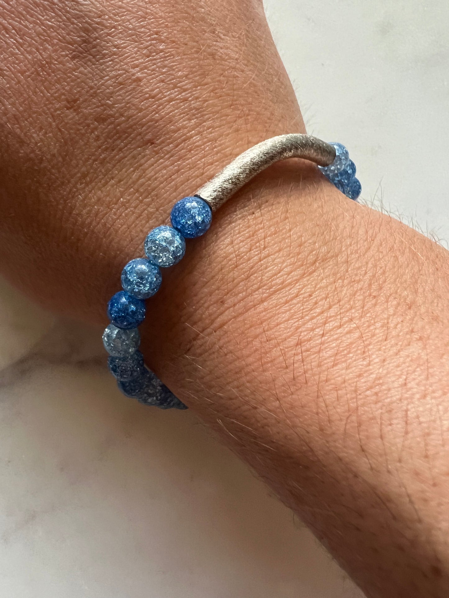Blue Glass Bead Bracelet