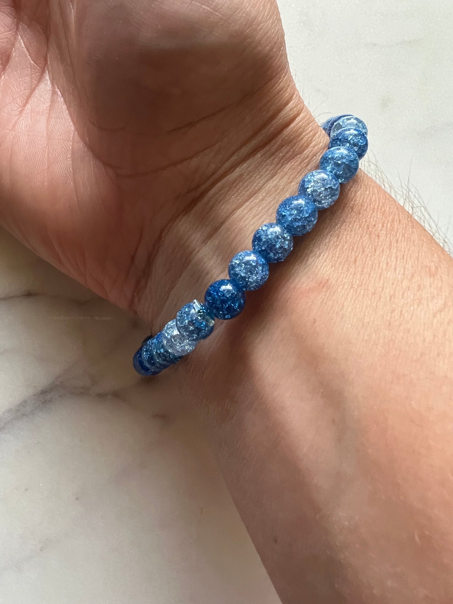 Blue Glass Bead Bracelet