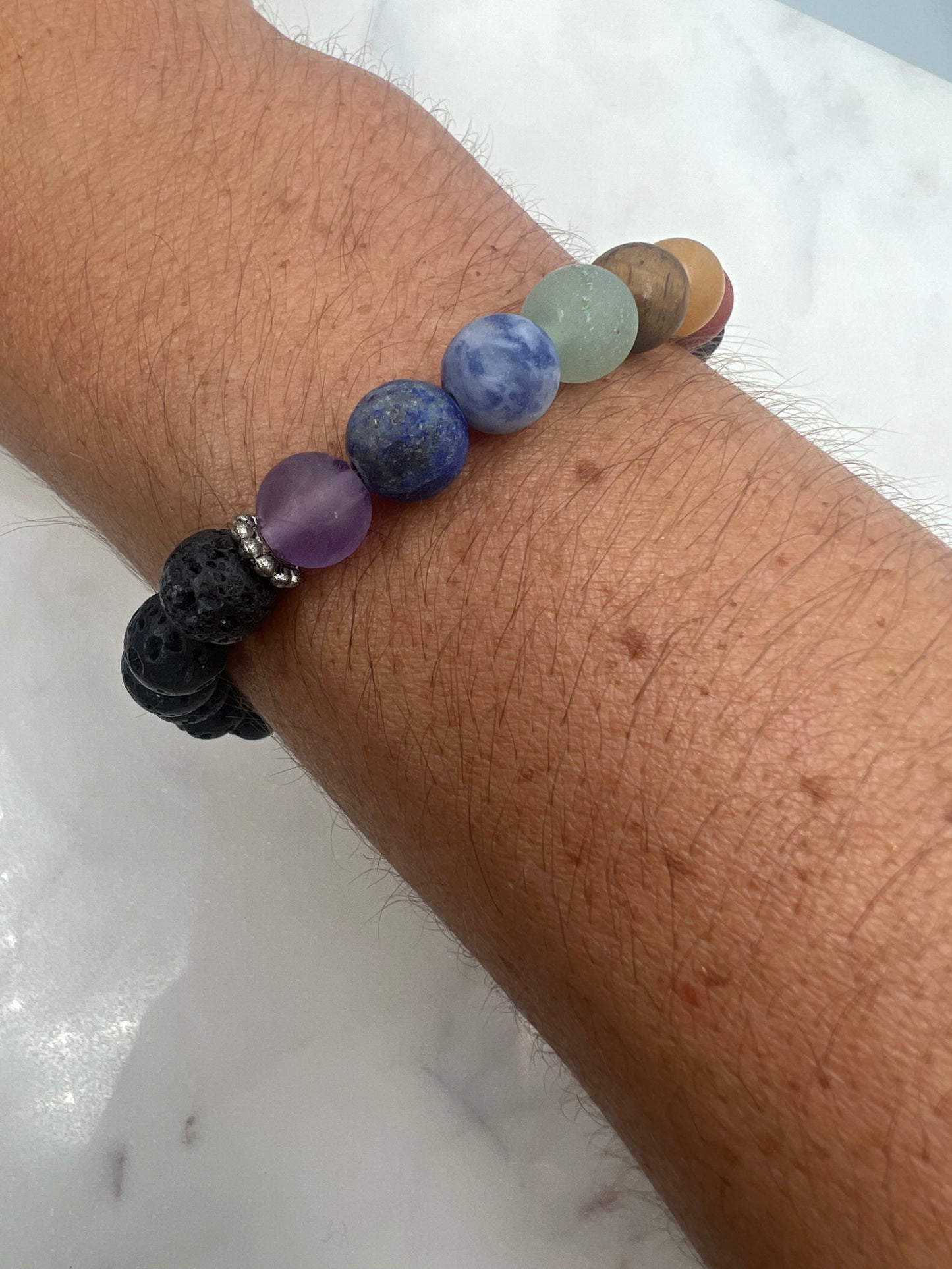 Chakra Rainbow Matte Essential Oil Bracelet