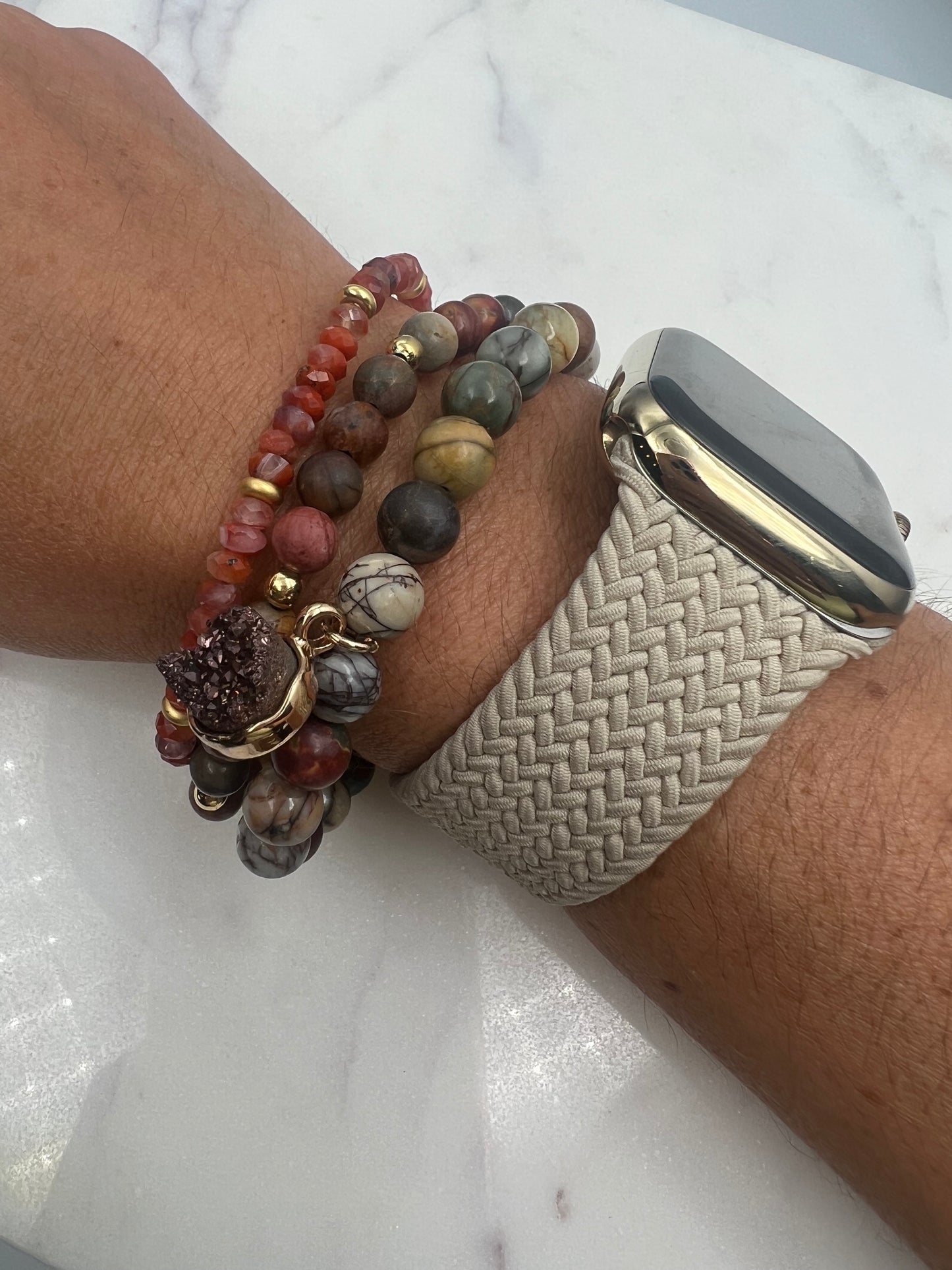 Natural Carnelian and Jasper Set