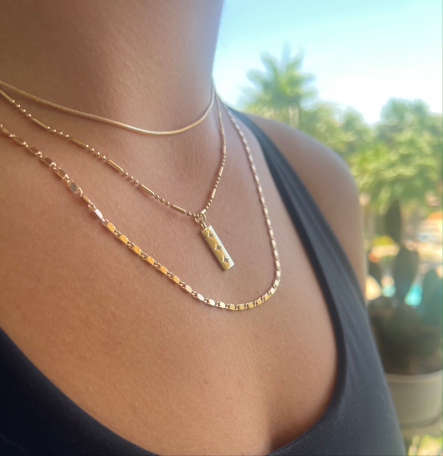 3 Star Stack Layering Necklaces