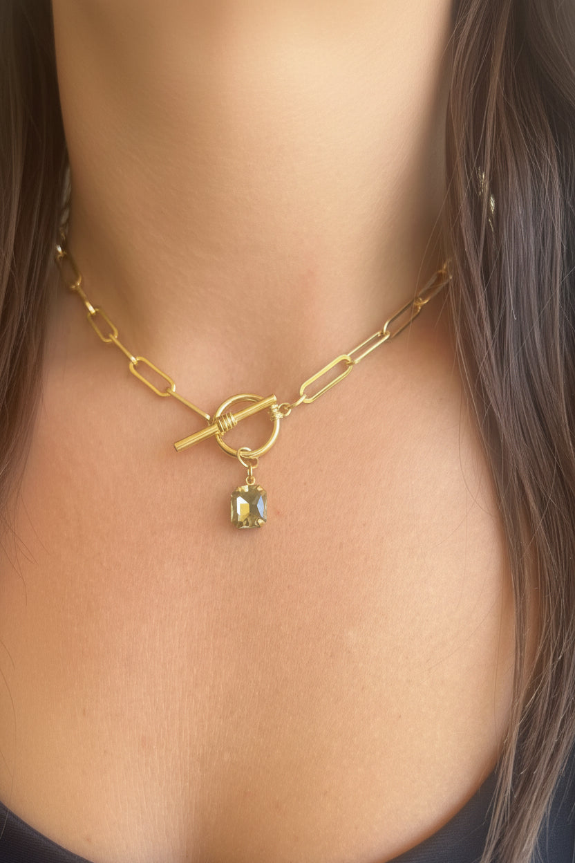 Citrine Chic Toggle Necklace