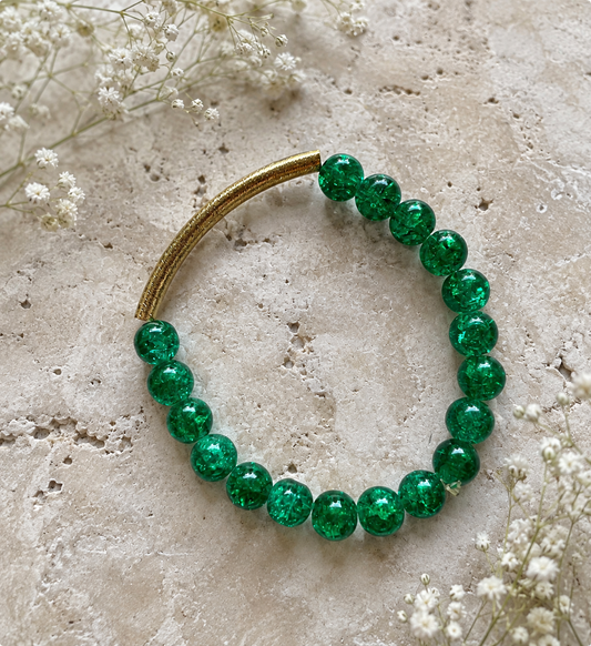 Green Gloss Beads Bracelet