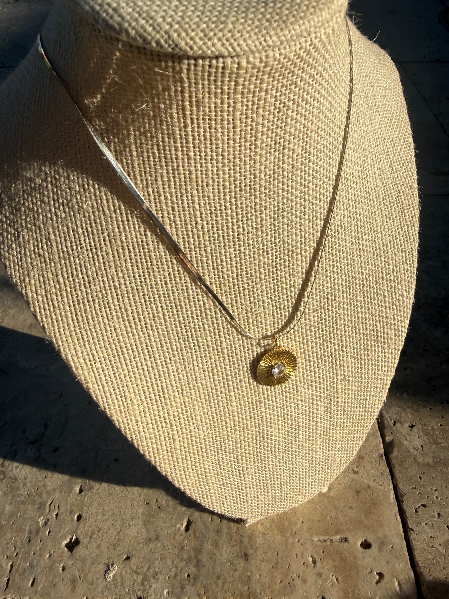 Sterling Disc Necklace
