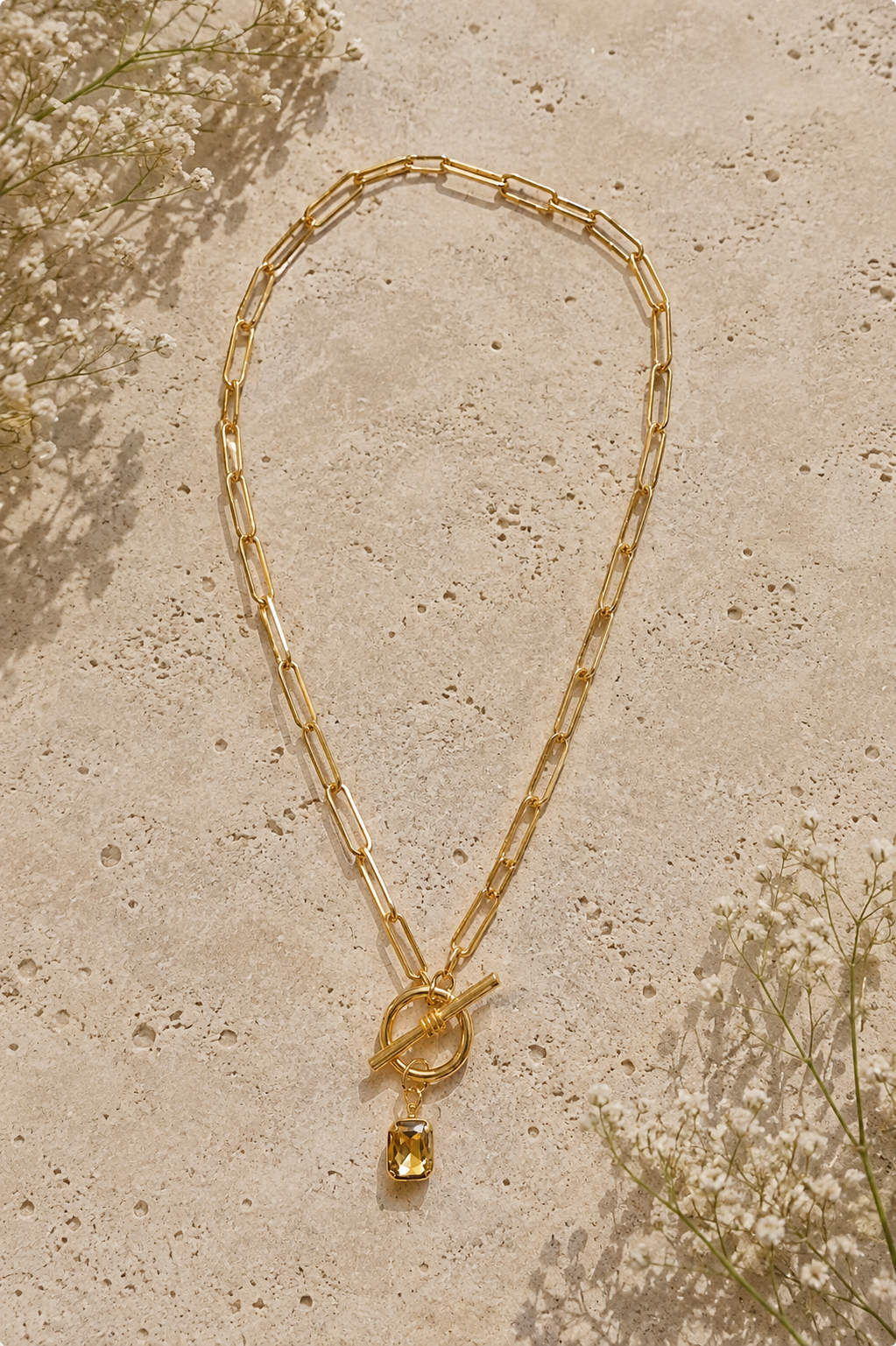 Citrine Chic Toggle Necklace