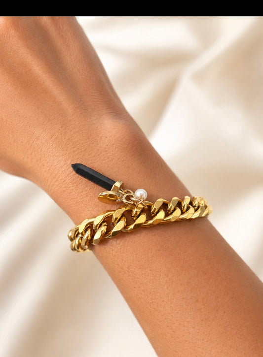Onyx Charm Bracelet