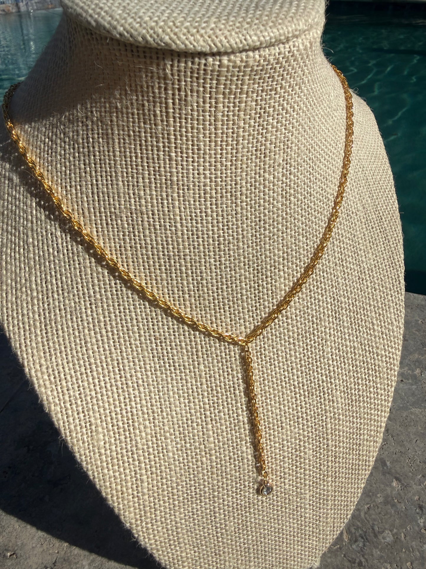 Mock Lariat Pendant Necklace
