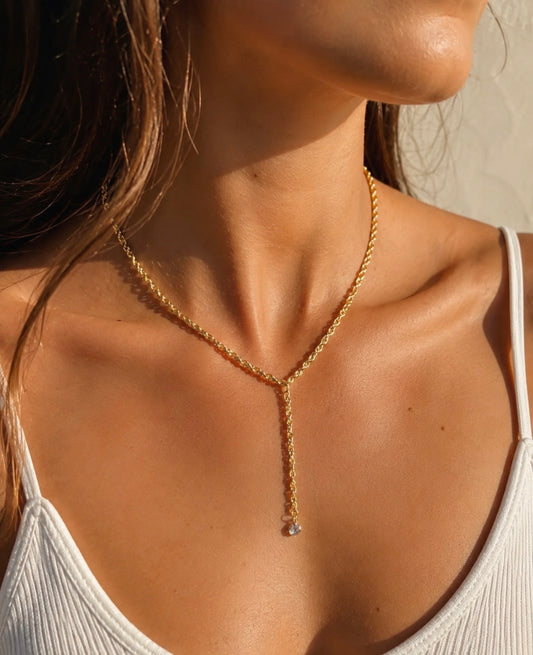 Mock Lariat Pendant Necklace