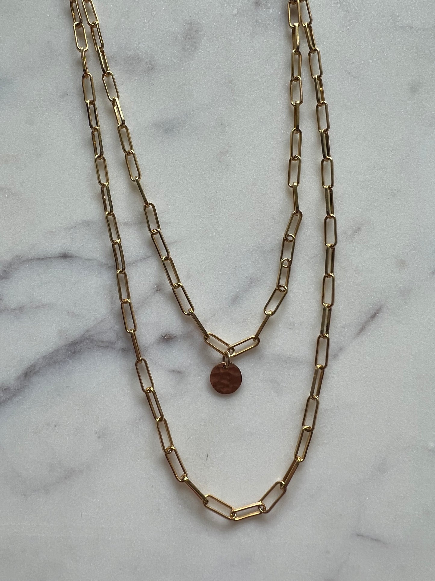 Hammered Pendant Necklace