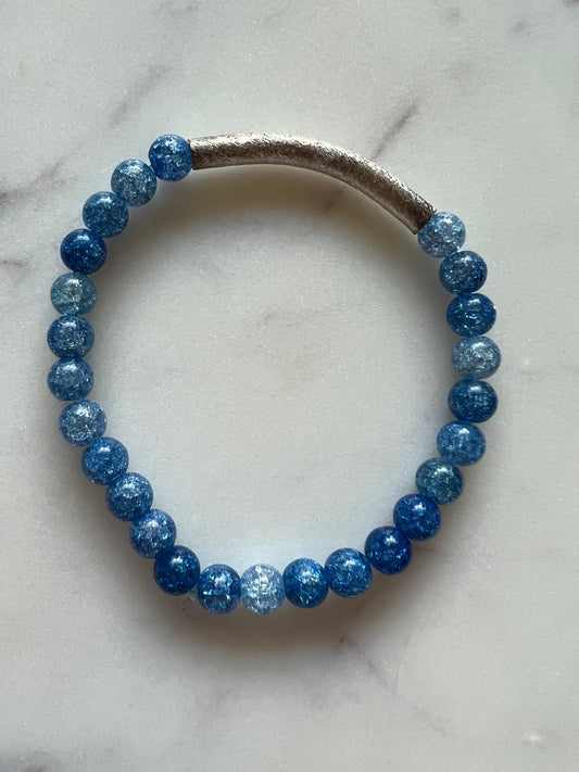 Blue Glass Bead Bracelet