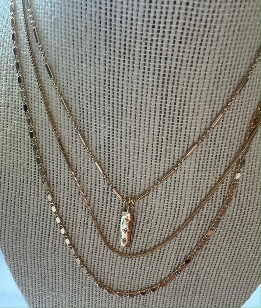3 Star Stack Layering Necklaces