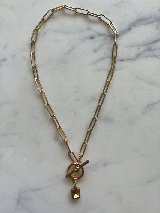 Citrine Chic Toggle Necklace