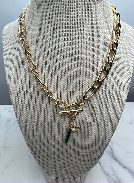 Green Charm Toggle Necklace