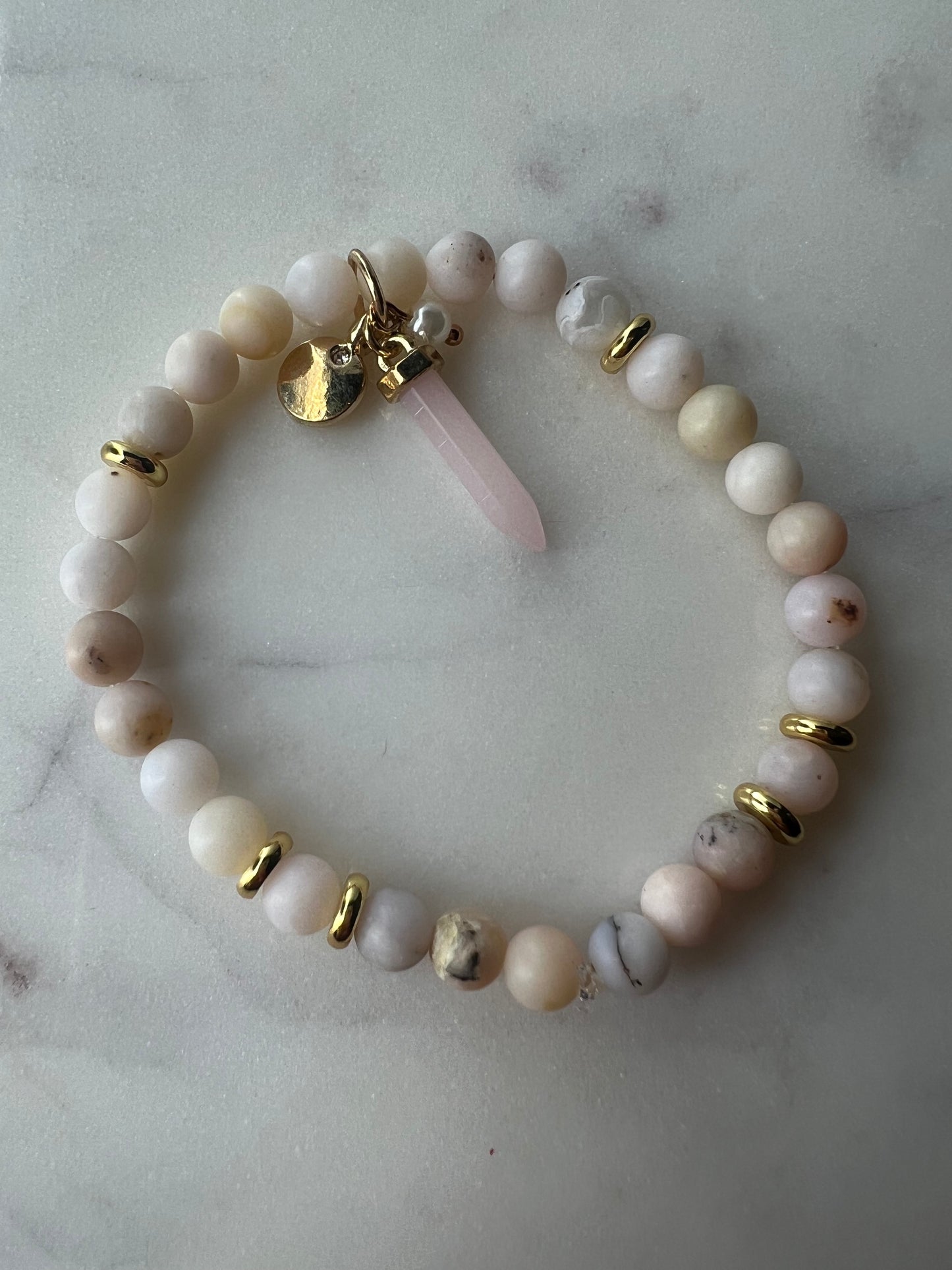 Pink Mountain Jade Stone Bracelet
