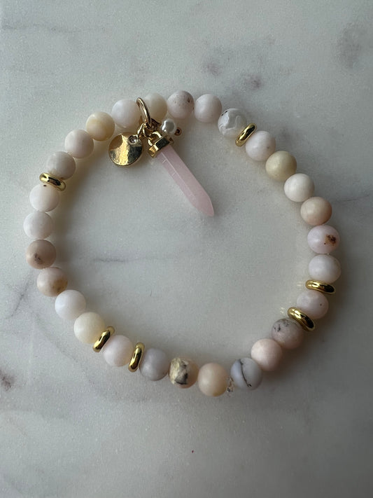 Pink Mountain Jade Stone Bracelet